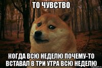 то чувство когда всю неделю почему-то вставал в три утра всю неделю