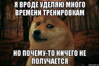 я вроде уделяю много времени тренировкам но почему-то ничего не получается