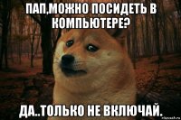 пап,можно посидеть в компьютере? да..только не включай.