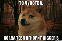 то чувства. когда тебя игнорит nigger's