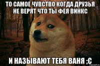 то самое чувство когда друзья не верят что ты фея винкс и называют тебя ваня ;c