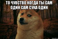 то чувство когда ты сам один сам сука один 