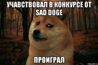 учавствовал в конкурсе от sad doge проиграл