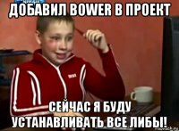 добавил bower в проект сейчас я буду устанавливать все либы!