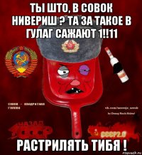 ты што, в совок нивериш ? та за такое в гулаг сажают 1!!11 растрилять тибя !