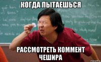 когда пытаешься рассмотреть коммент чешира