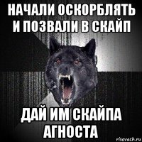 начали оскорблять и позвали в скайп дай им скайпа агноста