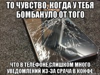 то чувство, когда у тебя бомбануло от того что в телефоне слишком много уведомлений из-за срача в конфе