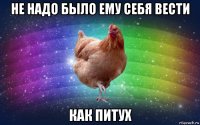 не надо было ему себя вести как питух