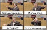 В этом щите ключа нет И в том тоже А что вася А у васи все нормально...