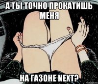 а ты точно прокатишь меня на газоне next?