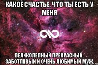 какое счастье, что ты есть у меня великолепный прекрасный, заботливый и очень любимый муж