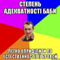 степень адекватності баби легко оприділити по естественностіі її бровєй