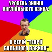 уровень знанія англійського язика: 8 серій "теорії большого взрива"