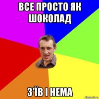 все просто як шоколад з'їв i нема