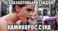 чё сказал?хибари гандон? камикорос,сука