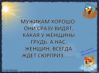 Мужикам хорошо- они сразу видят, какая у женщины грудь. А нас, женщин, всегда ждет сюрприз........