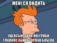 мені ся видить уш всьоравно які гриби главноє аби їх зорвав бобела