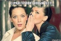 СТРАЖ ГОТОВИТ НОВЫЙ ТЕСТ!...