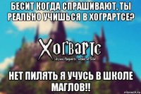 бесит когда спрашивают, ты реально учишься в хограртсе? нет пилять я учусь в школе маглов!!