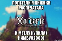 полетели я книжки распечатала и метлу купила ( нимбус2000)