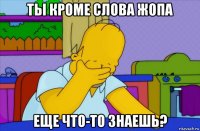 ты кроме слова жопа еще что-то знаешь?