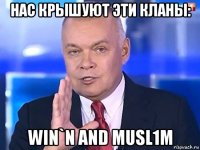 нас крышуют эти кланы: win`n and musl1m