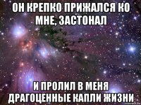 он крепко прижался ко мне, застонал и пролил в меня драгоценные капли жизни