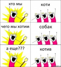 кто мы коти чего мы хотим собак а еще??? котив