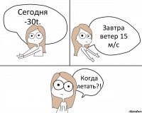 Сегодня -30t. Завтра ветер 15 м/с Когда летать?!