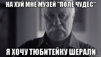 на хуй мне музей "поле чудес" я хочу тюбитейку шерали