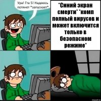 Ура! Гта 5! Надеюсь потянет *запускает* *Синий экран смерти* *комп полный вирусов и может включится только в безопасном режиме*