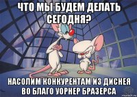 что мы будем делать сегодня? насолим конкурентам из диснея во благо уорнер бразерса