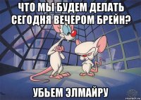 что мы будем делать сегодня вечером брейн? убьем элмайру