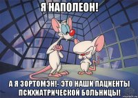 я наполеон! а я зортомэн!- это наши пациенты психиатрической больницы!