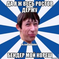 да я ж весь ростов держу бендер мой кореш