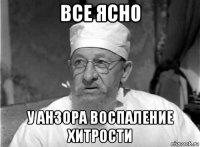 все ясно у анзора воспаление хитрости