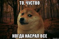 то, чуство когда насрал все