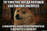 то чувство, когда полчаса составлял экспресс а оказалось надо регистрироваться, и паспорта с собой нет