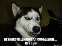 Незнакомец написал сообщение . . .
Кто ты?