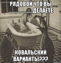 рядовой что вы ......................делаете ковальский варианты???