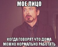 мое лицо когда говорят что дома можно нормально работать