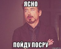 ясно пойду посру