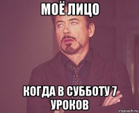 моё лицо когда в субботу 7 уроков