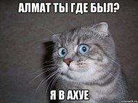 алмат ты где был? я в ахуе