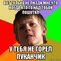 вот только не пизди мне что когда кто то над тобой пошутил у тебя не горел пуканчик