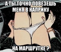 а ты точно повезешь меня в каприку на маршрутке ?