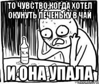 то чувство,когда хотел окунуть печеньку в чай и она упала