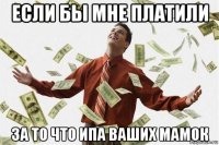 если бы мне платили за то что ипа ваших мамок