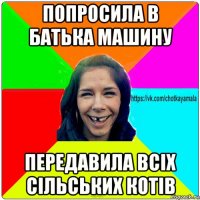 попросила в батька машину передавила всіх сільських котів